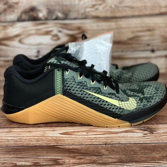 Nike Metcon 6 Training Weightlifting Athletic Shoes Mens Black Green CK9388-032 main image 8
